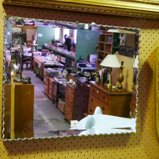 scalloped edge wall mirror