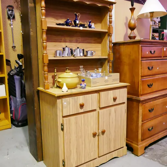 mdf faux wood 2 door 2 drawer Welsh dresser H-1710 W-880 D-430