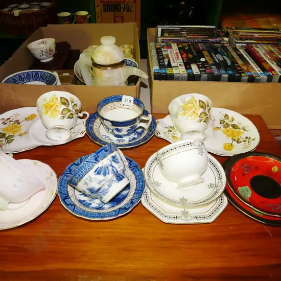 2x Royal Standard yellow rose tea sets