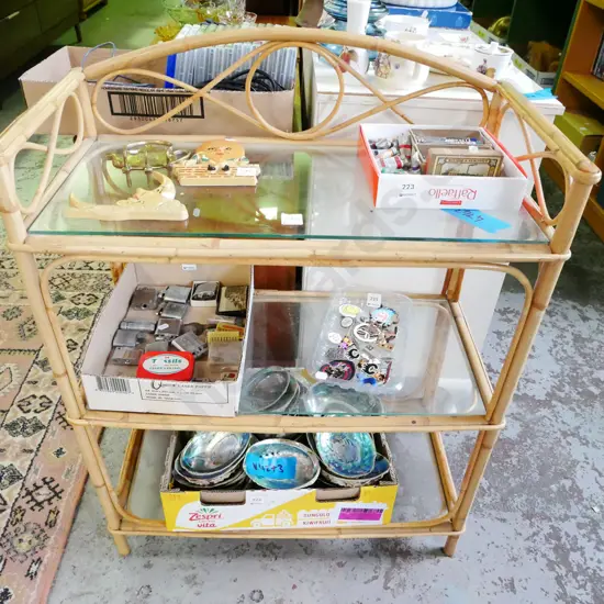 bamboo and glass 3 tier shelves 