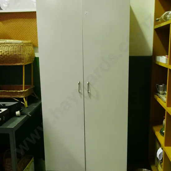2 door melteca laundry cupboard with internal adjustable shelves H-1800 W-800 D-420