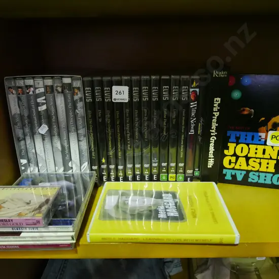 Elvis DVDs, CDs, tape cassette
