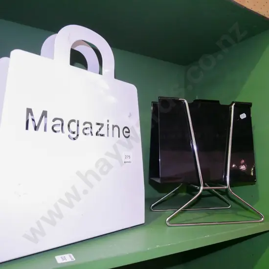 2x metal magazine racks