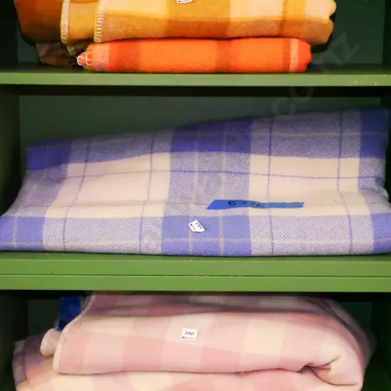 large blue and white woollen blanket