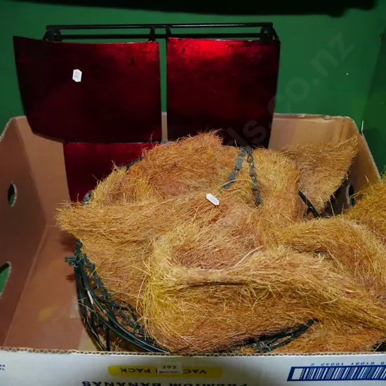 box; hanging baskets