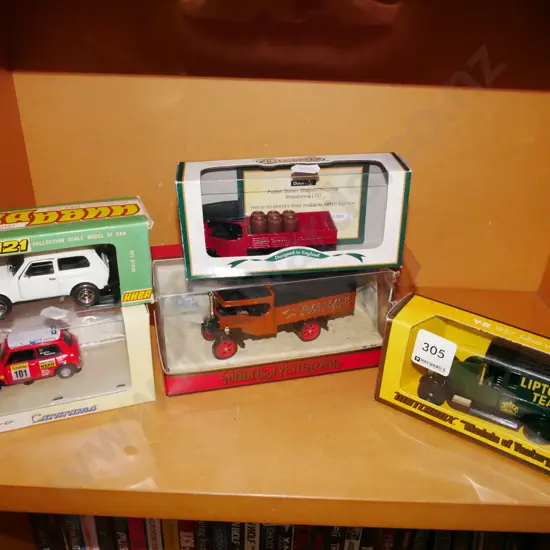 5x boxed model vehicles