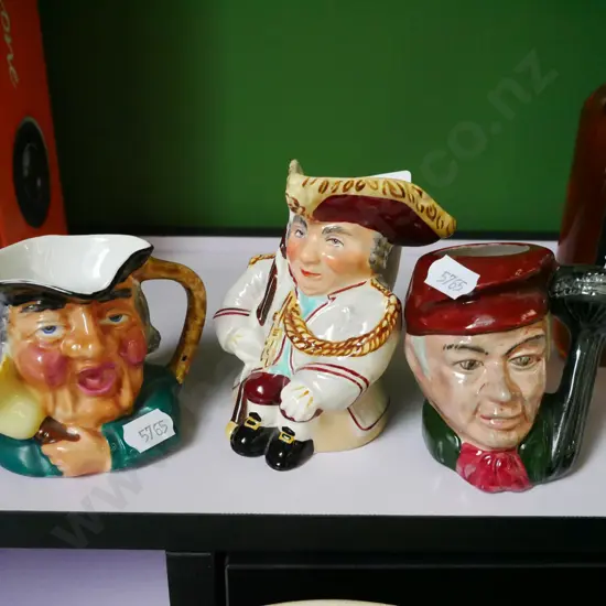 3x small toby jugs