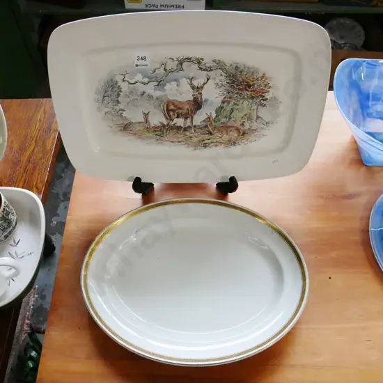Burslem ashet, Villeroy and Boch deer and stag ashet