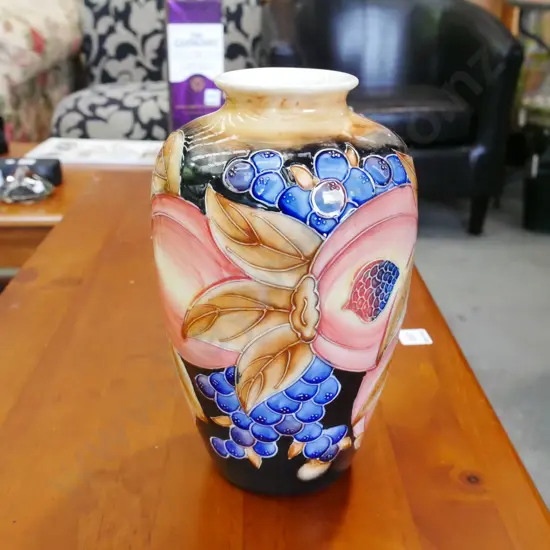 reproduction relief Moorcroft style vase H-240