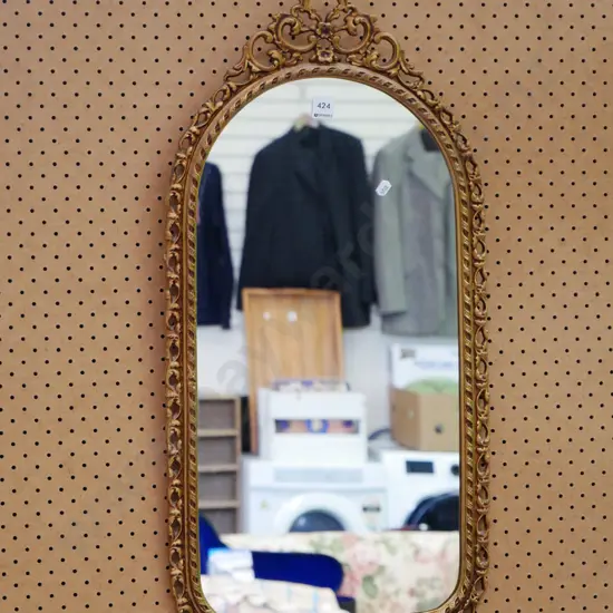 cast iron gilt framed wall mirror