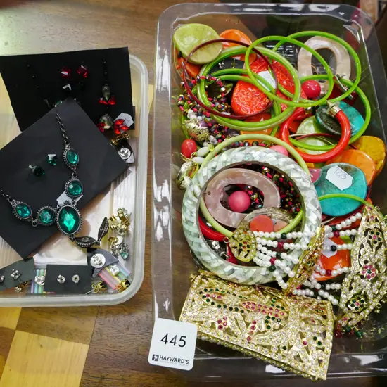 2 tubs of costume jewellery