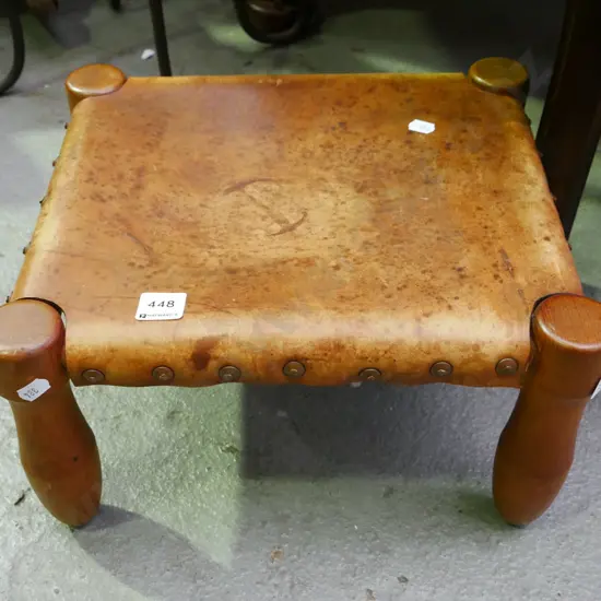 leather top footstool