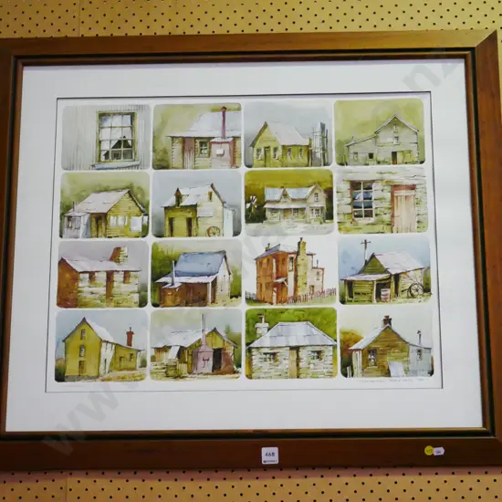 framed signed Garrick Tremain print - no glass, slight creasing