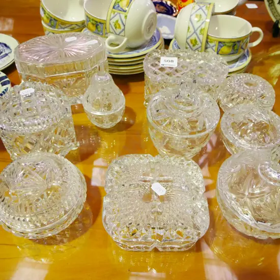10x glass and crystal cover pots