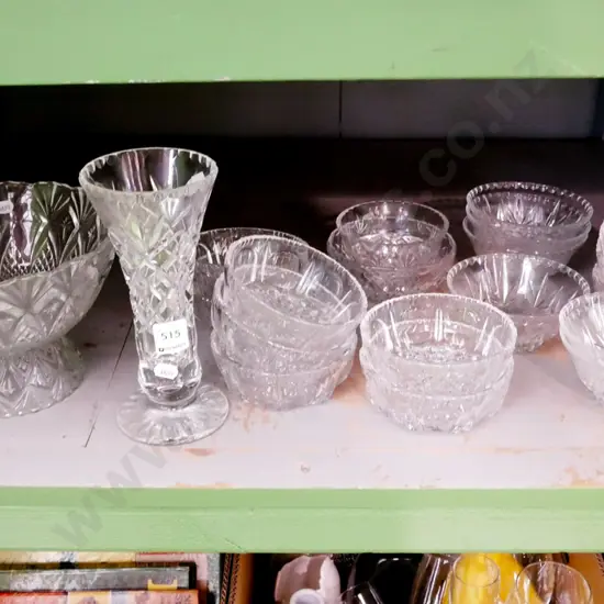 assorted glass bowls, vase