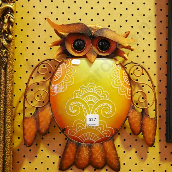 metal and glass wall art - owl