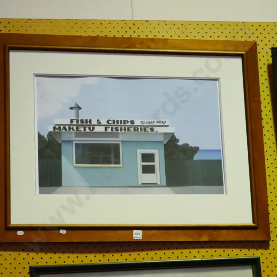 framed print - fish and chip shop- no glass