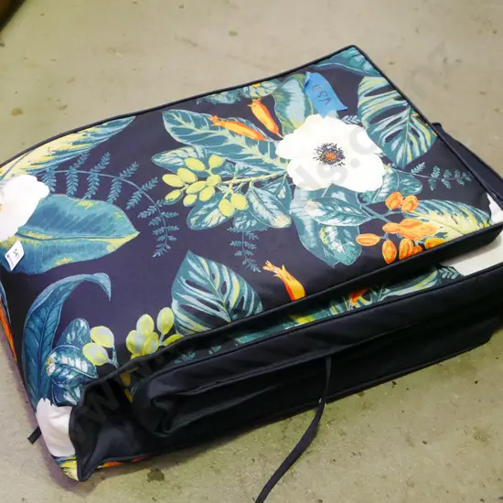 pair of as-new floral squabs