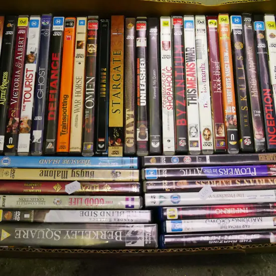 box of DVDs
