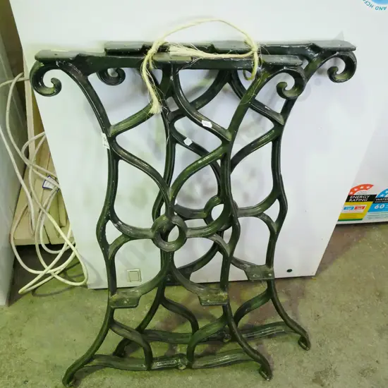 pair of cast alloy table bases