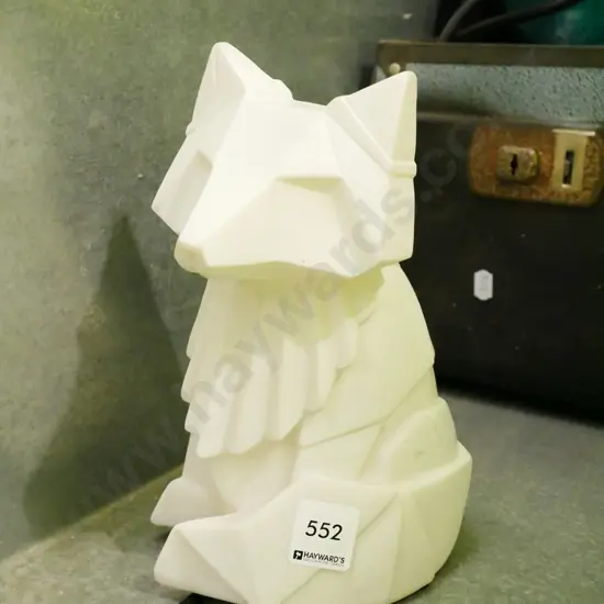 white plastic fox lamp