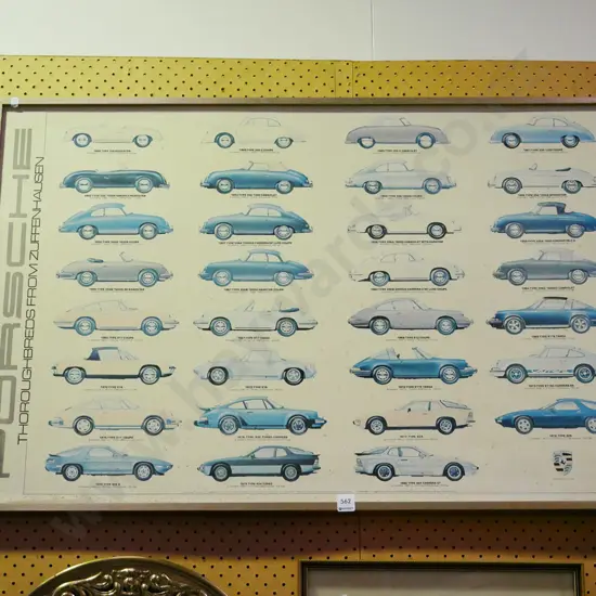 faded Porsche poster print - some foxing