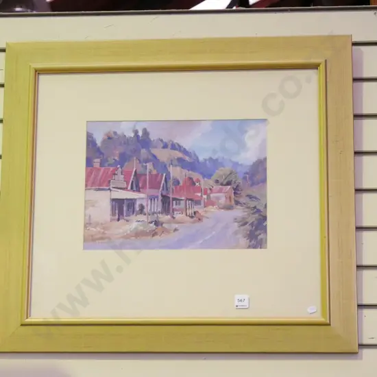 framed WA McCormmick print - country town