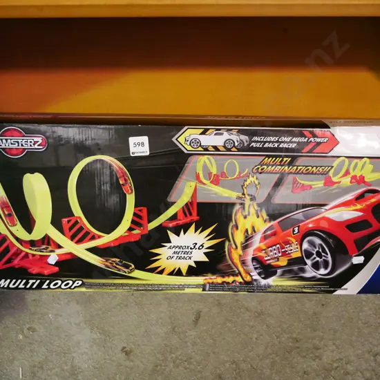 box multi loop toy car track