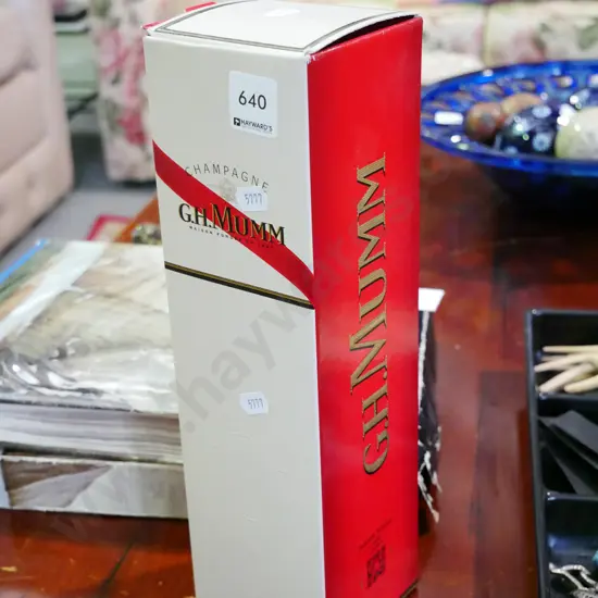 cased bottle of champagne