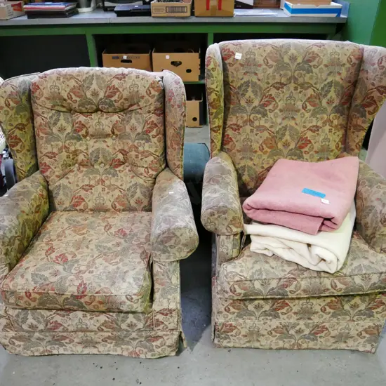 2x wingback fireside chairs - need a clean