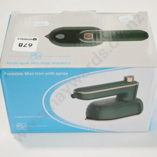 boxed foldable mini iron with spray