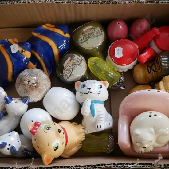 box of novelty salt and peppers