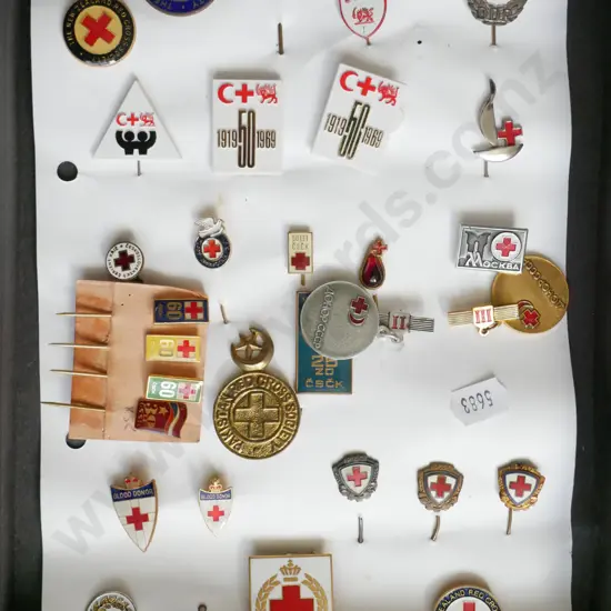various Red Cross badges