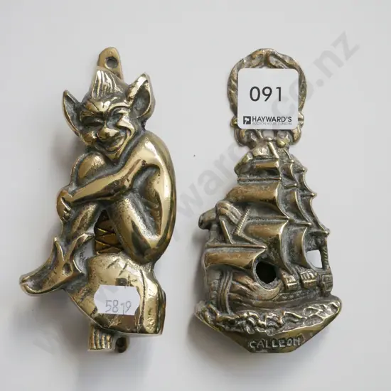 pair of brass door knockers