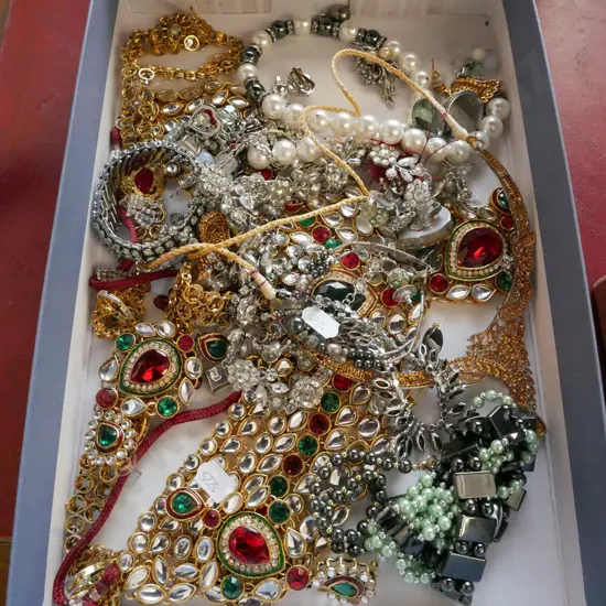 box of costume jewellery