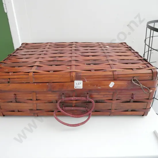 woven bamboo suitcase