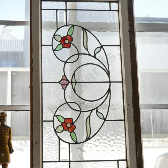 leadlight window - some cracks to glass H-840 W-440