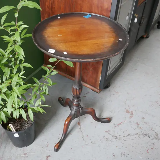 mahogany dark stained wine table H-710 Diam-430