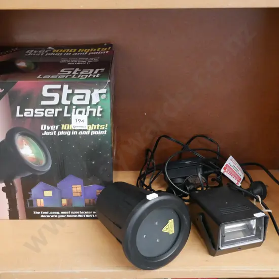 box; laser light, mini strobe