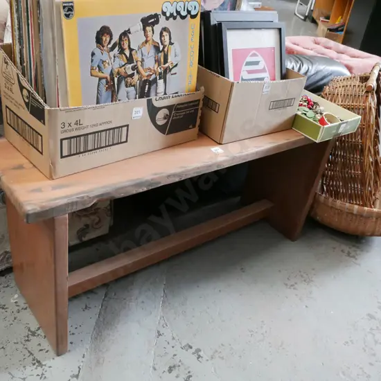 rustic solid wood bench seat H-440 W-980 D-280