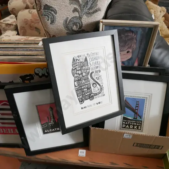 box of Dick Frizzell and other prints