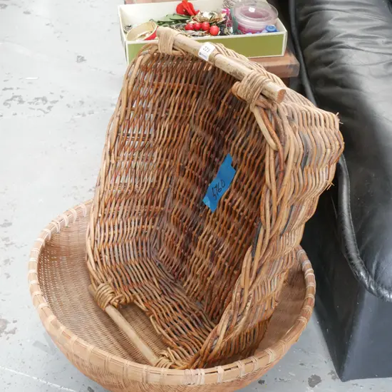 cane basket, large woven cane bowl Diam-500