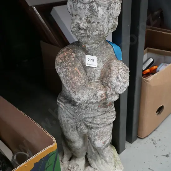 concrete garden ornament - boy with flowers H-500