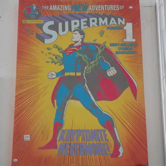 superman print on boxed canvas