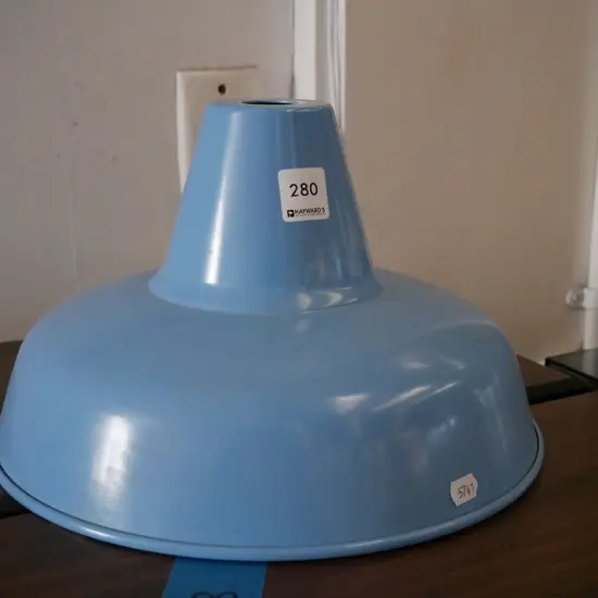 blue spun aluminium light shade