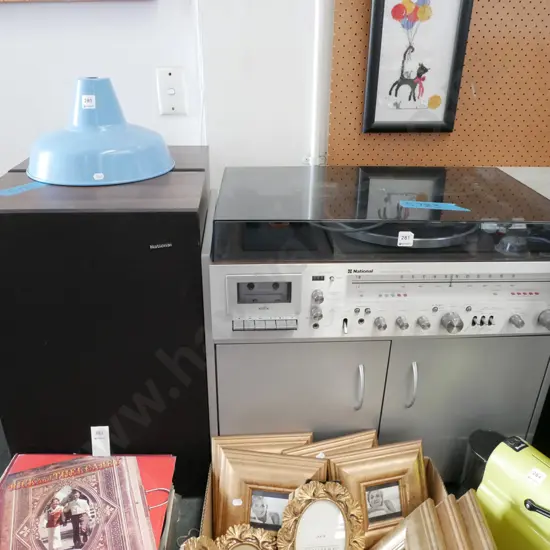 National integrated stereo; turntable, tape cassette, tuner, 2 speakers