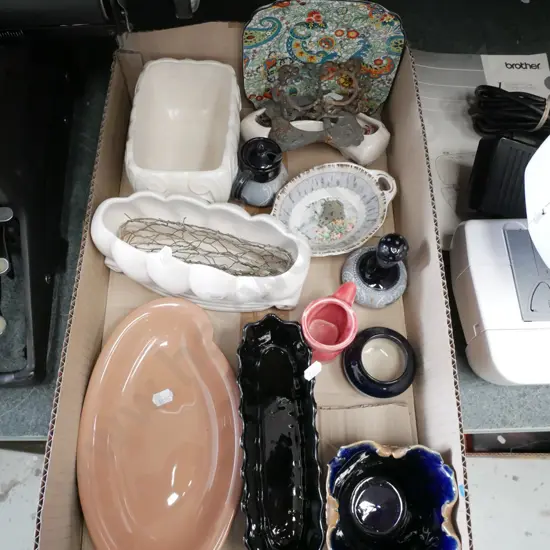 box; vases, bowls, egg cup etc