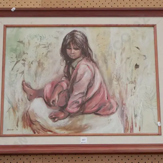 framed Edwards 1970 acrylic - portrait