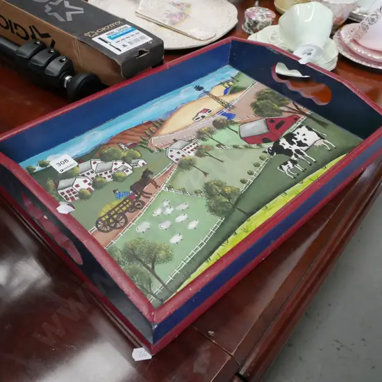 hand painted serving tray