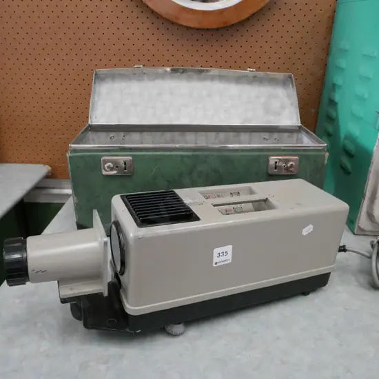 vintage slide projector and case